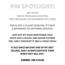 Black Rose Pin