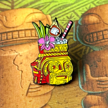 Flaming Tiki Drink Pin