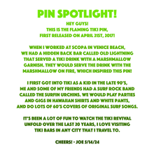 Flaming Tiki Drink Pin